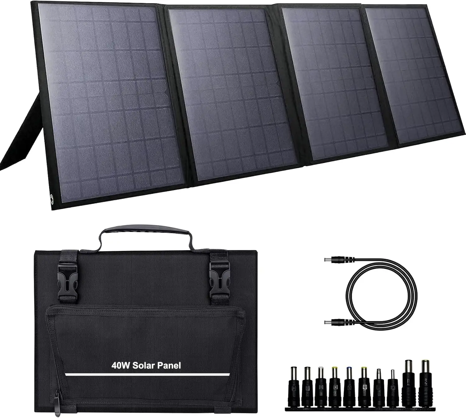 Portable Solar Panel 40W, Foldable Solar Charger with 22% Efficiency, Kickstand, USB QC3.0 & DC Output for Camping RV
Portable Solar Panel 40W, Foldable Solar Charger with 22% Efficiency, Kickstand, USB QC3.0 & DC Output for Camping RV
