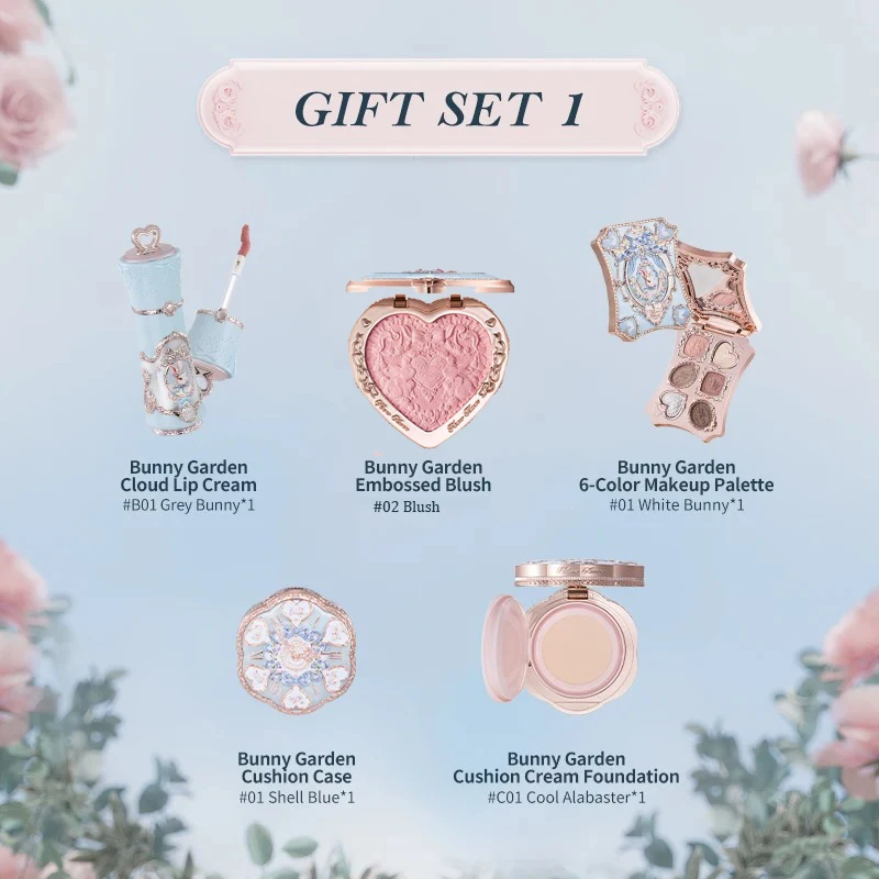 Набор косметики Flower Knows Bunny Garden Collection - подарочный набор с помадой, кремом для губ, румянами, кушоном и кремовым тональным кремом
Набор косметики Flower Knows Bunny Garden Collection - подарочный набор с помадой, кремом для губ, румянами, кушоном и кремовым тональным кремом