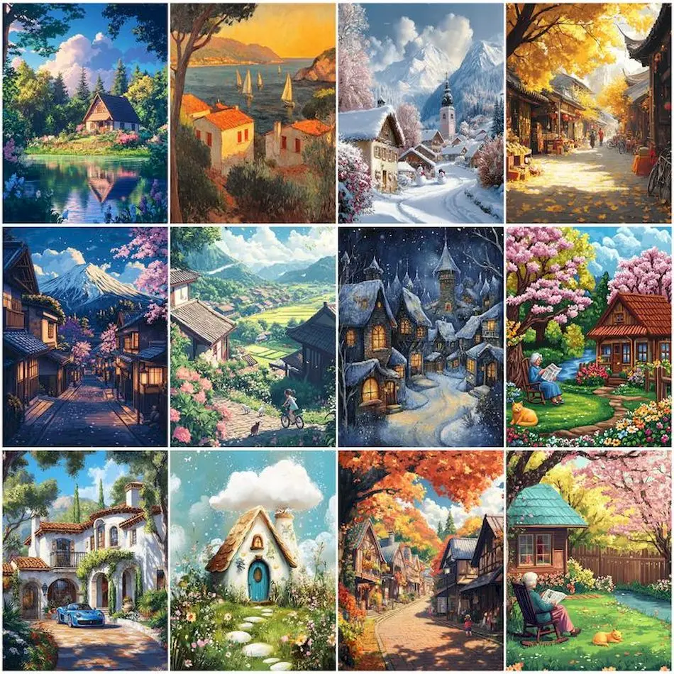 RUOPOTY Coloring By Numbers Painting Village scenery nature Arts Crafts Acrylic Handicraft Paint Kit Home Decoration Room Decor
RUOPOTY Coloring By Numbers Painting Village scenery nature Arts Crafts Acrylic Handicraft Paint Kit Home Decoration Room Decor