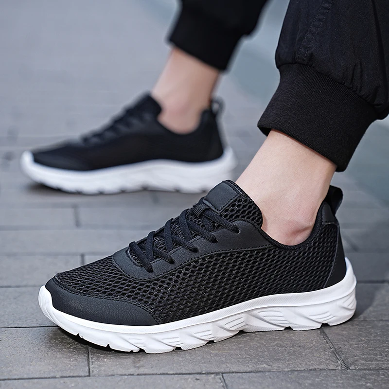 Summer Men Running Shoes Lace-Up Walking Sneakers Sports Comfortable Breathable Black Size 38-46 Students Flats
Summer Men Running Shoes Lace-Up Walking Sneakers Sports Comfortable Breathable Black Size 38-46 Students Flats