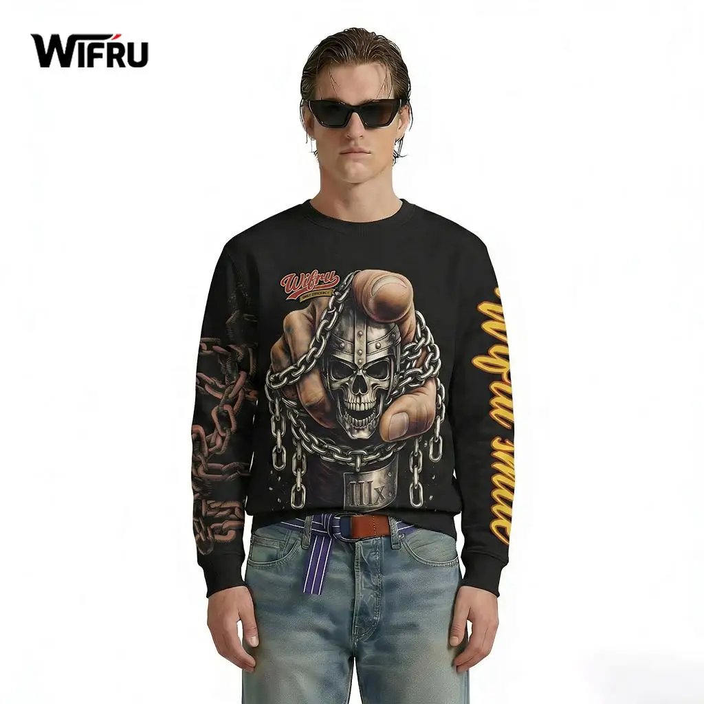 American Punk Style Fists & Skull Sweatshirt Biker Rock Chain Print Pullover WIFRU Street Hip Hop Retro O-Neck Long Sleeve Tops
American Punk Style Fists & Skull Sweatshirt Biker Rock Chain Print Pullover WIFRU Street Hip Hop Retro O-Neck Long Sleeve Tops