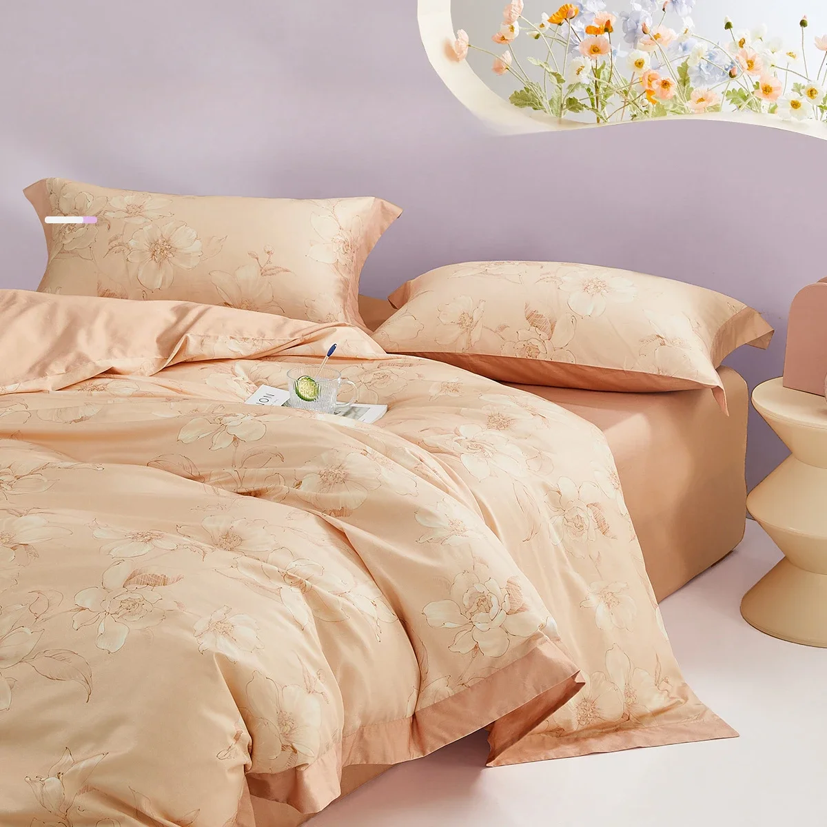 Cotton four-piece set, bed sheet quilt cover, quilt cover, flower printing four-piece set, bedding.
Cotton four-piece set, bed sheet quilt cover, quilt cover, flower printing four-piece set, bedding.