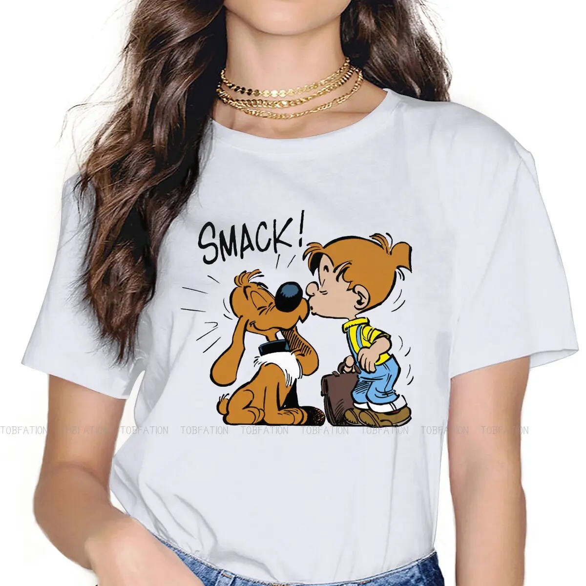 Женские рубашки Smack, Женская Винтажная Футболка Gaston Lagaffe с мангой, женская одежда
Женские рубашки Smack, Женская Винтажная Футболка Gaston Lagaffe с мангой, женская одежда