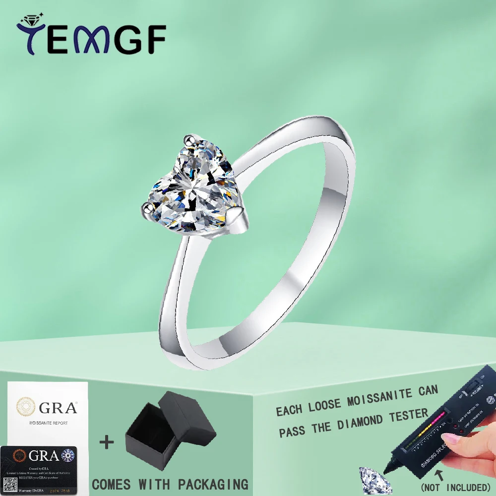 TEMGF 6.5mm/8mm Heart Cut Moissanite/Zircon Ring 925 Silver Fine Jewelry for Women Classic Proposal Wedding Love Ring Date Gifts
TEMGF 6.5mm/8mm Heart Cut Moissanite/Zircon Ring 925 Silver Fine Jewelry for Women Classic Proposal Wedding Love Ring Date Gifts