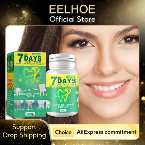 EELHOE 7 Days Teeth Whitening Powder Clean Teeth Oral Care Breath Clean Tooth Stains Removal Fresh Breath Tooth Powder 50ml