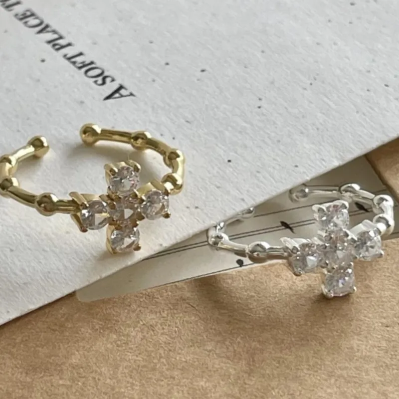 VENTFILLE 925 Sterling Silver Cross Bead Ring for Women Zircon Bamboo Classics Trend Adjustable Accessories Gift Dropshipping
VENTFILLE 925 Sterling Silver Cross Bead Ring for Women Zircon Bamboo Classics Trend Adjustable Accessories Gift Dropshipping