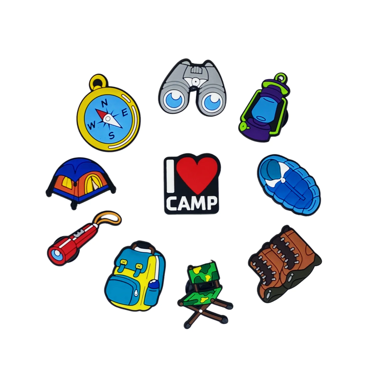 1 шт., новая серия Camp, подвески для обуви, спальный мешок, палатка, компас, ПВХ, мультяшная пряжка, подвески для обуви, пляжная сумка, украшения для подарков
1 шт., новая серия Camp, подвески для обуви, спальный мешок, палатка, компас, ПВХ, мультяшная пряжка, подвески для обуви, пляжная сумка, украшения для подарков