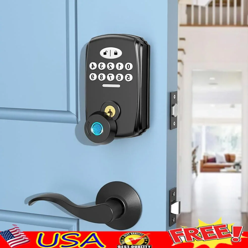 Fingerprint Door Lock Smart Keyless Entry Digital Lock Set Biometric Security Deadbolt with Keypad Handles Easy Install Weather
Fingerprint Door Lock Smart Keyless Entry Digital Lock Set Biometric Security Deadbolt with Keypad Handles Easy Install Weather