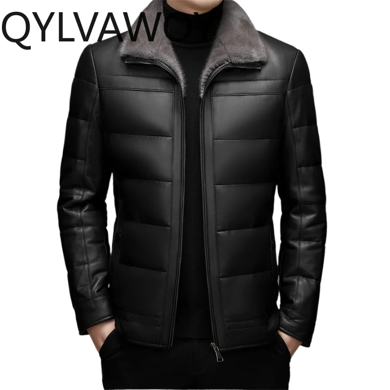 QYLVAWOY Real Leather Jackets Sheepskin Puffer Jacket Man Short Leather Coats Mink Fur Collar Jackets for Man Warm Lederjacke
QYLVAWOY Real Leather Jackets Sheepskin Puffer Jacket Man Short Leather Coats Mink Fur Collar Jackets for Man Warm Lederjacke