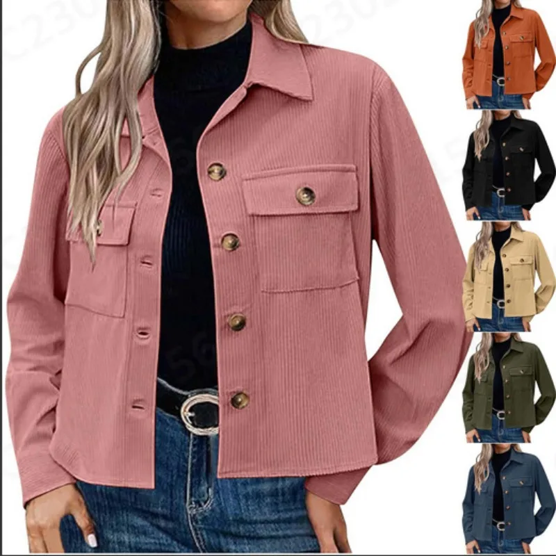 Women's Spring and Fall Fashion Casual Corduroy Single Breasted Lapel Short Jacket Top
Women's Spring and Fall Fashion Casual Corduroy Single Breasted Lapel Short Jacket Top