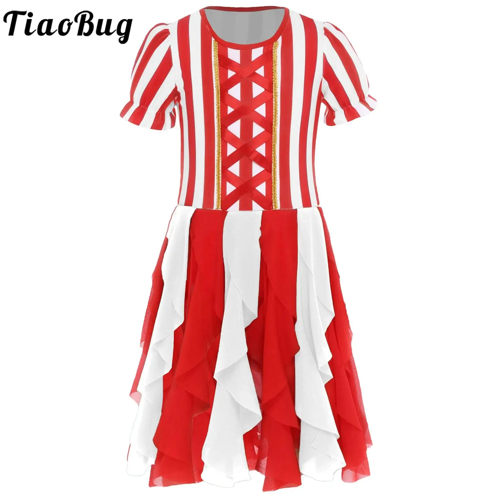 Girls Christmas Candy Cane Striped Costumes Tutu Dance Figure Skating Dress Puffy Sleeve Leotards Tulle Dress for Xmas Parties
Girls Christmas Candy Cane Striped Costumes Tutu Dance Figure Skating Dress Puffy Sleeve Leotards Tulle Dress for Xmas Parties