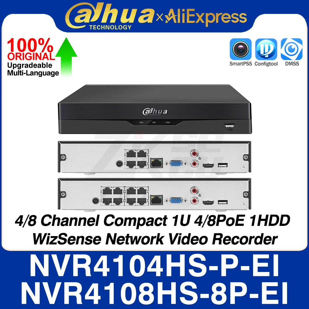 Dahua NVR4104HS-P-EI NVR4108HS-8P-EI 4/8CH Compact 1U 4/8PoE 1HDD WizSense Network Video Recorder AI By NVR Face Detect SMD Plus
Dahua NVR4104HS-P-EI NVR4108HS-8P-EI 4/8CH Compact 1U 4/8PoE 1HDD WizSense Network Video Recorder AI By NVR Face Detect SMD Plus