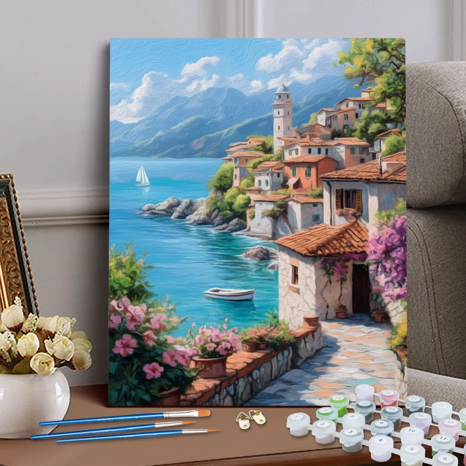 RUOPOTY Diy Oil Painting By Numbers Town architecture with retro scenery Wall Decoration For Home Picture Canvases For Paint Kit
RUOPOTY Diy Oil Painting By Numbers Town architecture with retro scenery Wall Decoration For Home Picture Canvases For Paint Kit