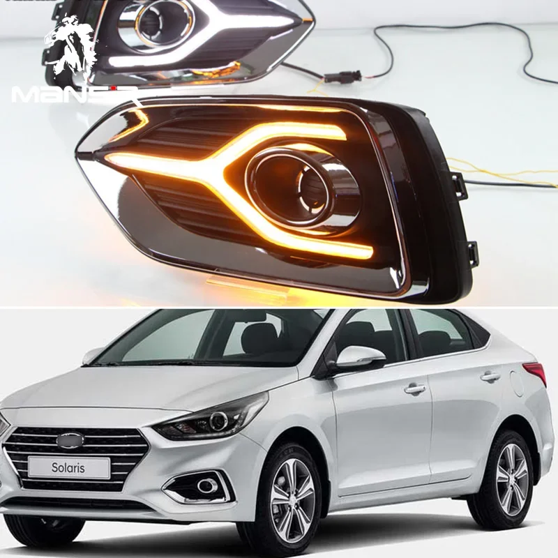 For Hyundai Solaris Accent 2017 2018 2019 LED DRL Daytime Running Light Yellow Turn Car Headlight Fog Lamp Daylights
For Hyundai Solaris Accent 2017 2018 2019 LED DRL Daytime Running Light Yellow Turn Car Headlight Fog Lamp Daylights