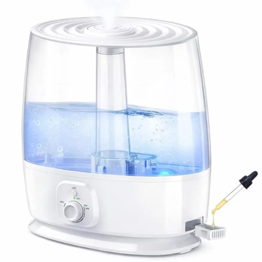 6L Humidifier Large Room 500 Sq Ft, 60H Ultrasonic Cool Mist Top Fill, Whisper Quiet 28dB, Auto Shut-Off, Night Light for Baby
6L Humidifier Large Room 500 Sq Ft, 60H Ultrasonic Cool Mist Top Fill, Whisper Quiet 28dB, Auto Shut-Off, Night Light for Baby