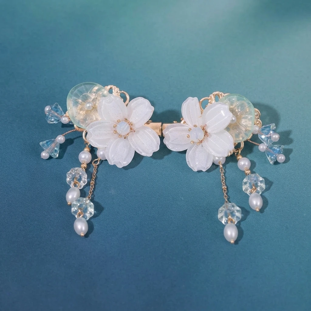 2pcs Vintage White Flower Tassel Hair Clips Hanfu Hair Accessories for Traditional Festivals Photography and Daily Hairpin
2pcs Vintage White Flower Tassel Hair Clips Hanfu Hair Accessories for Traditional Festivals Photography and Daily Hairpin