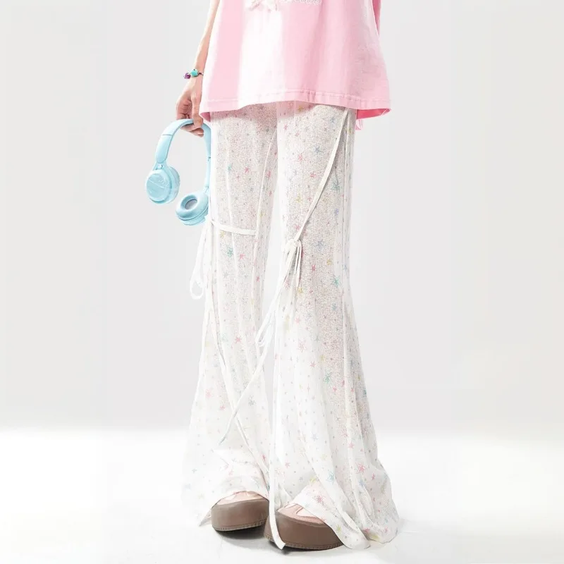 Korean Style Sun Protection Casual Women's 2025 Summer New Translucent Mesh Yarn Walking Micro-speaker Thin Long Pants
Korean Style Sun Protection Casual Women's 2025 Summer New Translucent Mesh Yarn Walking Micro-speaker Thin Long Pants