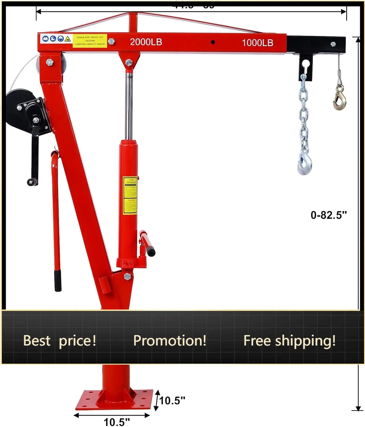 Heavy Duty Truck Crane with Hydraulic Winch, Folding Trcuk Bed Crane for Engine Hoist, Engine Lift, Jib Crane Truck Mounted Cran
Heavy Duty Truck Crane with Hydraulic Winch, Folding Trcuk Bed Crane for Engine Hoist, Engine Lift, Jib Crane Truck Mounted Cran
