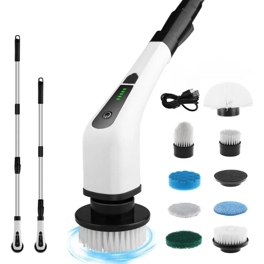 Spin Scrubber, Cordless Cleaning Brush with 8 Replaceable Heads, Adjustable Handle, Dual Speed Power Scrubber for Bathroom, Bath
Spin Scrubber, Cordless Cleaning Brush with 8 Replaceable Heads, Adjustable Handle, Dual Speed Power Scrubber for Bathroom, Bath