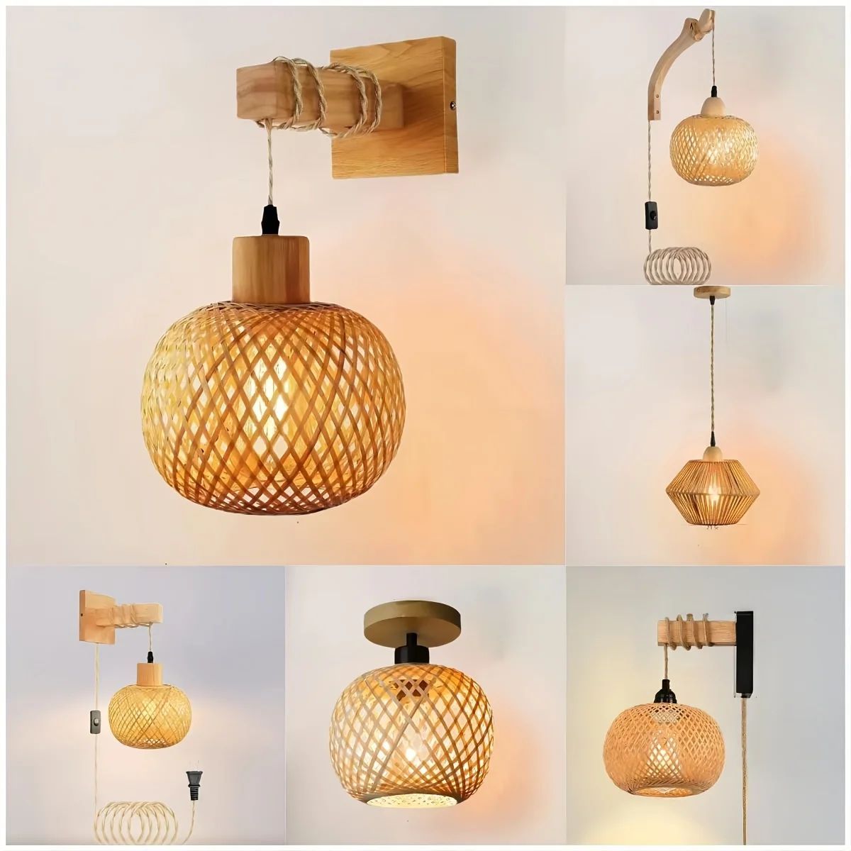 Art Deco Style Bamboo Weave Wall Sconce-H15cm X D20cm Vintage Handmade Pendant Lights Indoor Lamp for Bedroom Farmhouse Tea Room
Art Deco Style Bamboo Weave Wall Sconce-H15cm X D20cm Vintage Handmade Pendant Lights Indoor Lamp for Bedroom Farmhouse Tea Room