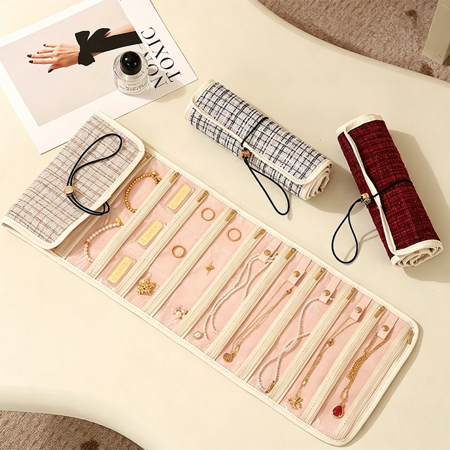 Jewelry Storage Bag - Xiao Xiangfeng Multi-Layer Storage Bag for Earrings, Bracelets and Necklaces, Portable and Rollable, Travel-Friendly
Jewelry Storage Bag - Xiao Xiangfeng Multi-Layer Storage Bag for Earrings, Bracelets and Necklaces, Portable and Rollable, Travel-Friendly
