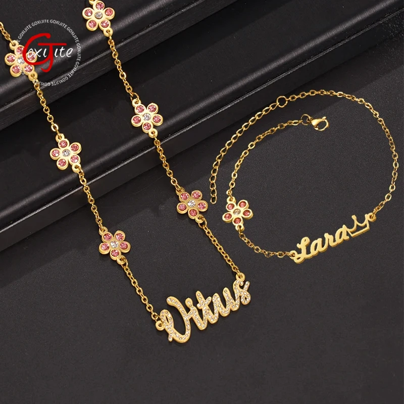 Goxijite Customized Name Stone Flower Necklace Set For Women Stainless Steel Personalized Birthday Stone Bracelet Jewelry Gift
Goxijite Customized Name Stone Flower Necklace Set For Women Stainless Steel Personalized Birthday Stone Bracelet Jewelry Gift