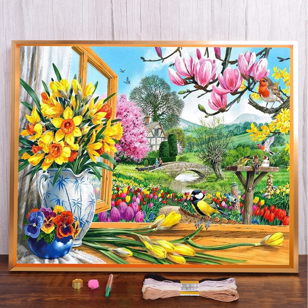 Scenery Flower Bird Printed Canvas Cross-Stitch Patterns Embroidery Painting Knitting Craft Handicraft Mulina Jewelry Stamped
Scenery Flower Bird Printed Canvas Cross-Stitch Patterns Embroidery Painting Knitting Craft Handicraft Mulina Jewelry Stamped