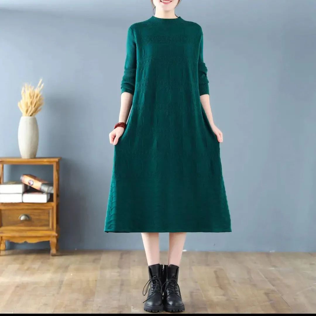 Women Clothing Casual Solid Loose Dress Spring New Fashion All-match Simple Comfort Soft O-neck Pullover Dresses
Women Clothing Casual Solid Loose Dress Spring New Fashion All-match Simple Comfort Soft O-neck Pullover Dresses