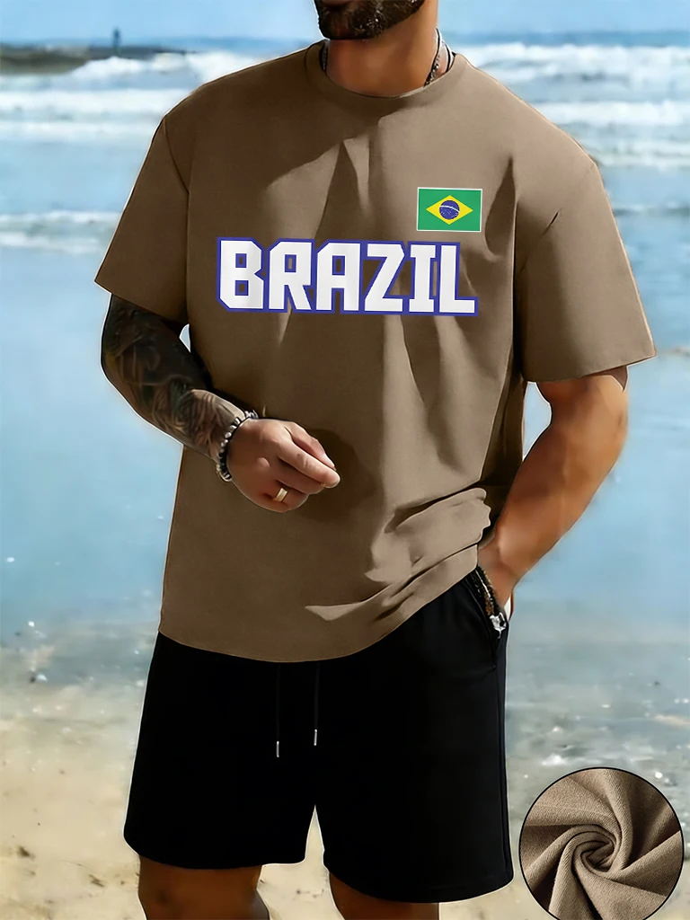 Brazil Letter And Flag Printed Mens Suit Stretch Summer Short Pants Simple Loose New Sportswear Cotton Daily Short 2 Piece Set
Brazil Letter And Flag Printed Mens Suit Stretch Summer Short Pants Simple Loose New Sportswear Cotton Daily Short 2 Piece Set