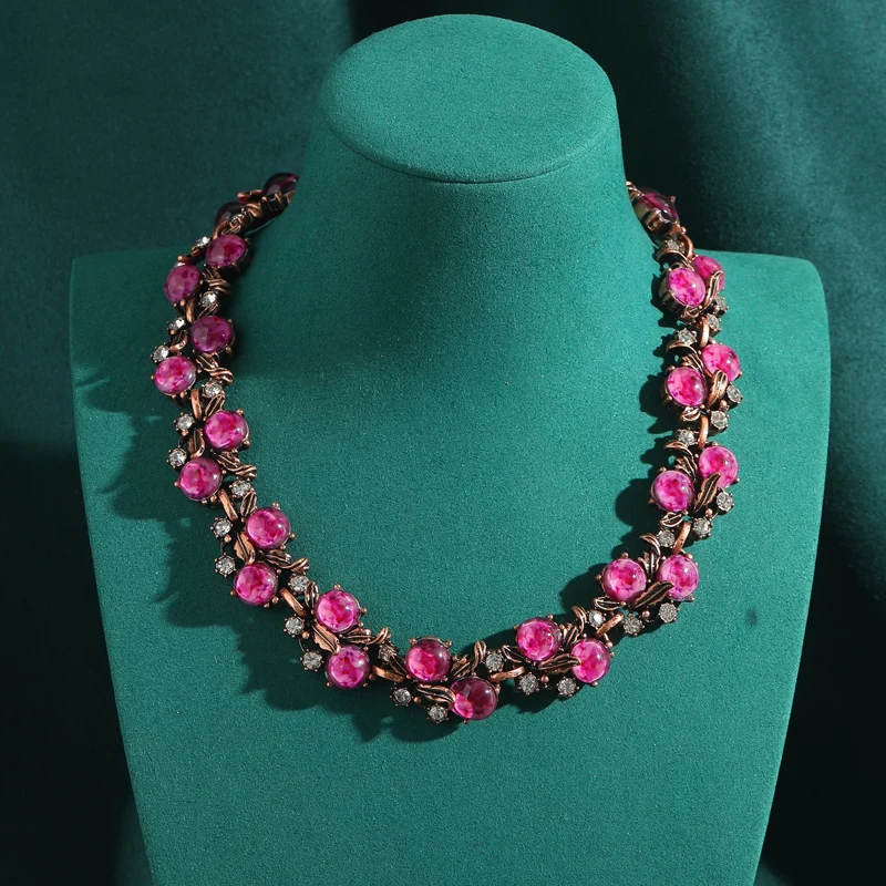 Luxury Vintage Bronze Rose Flower Glass Petals Choker Necklaces Gold Color Antique Jewelry Collar Retro Outfits Gothic Style
Luxury Vintage Bronze Rose Flower Glass Petals Choker Necklaces Gold Color Antique Jewelry Collar Retro Outfits Gothic Style