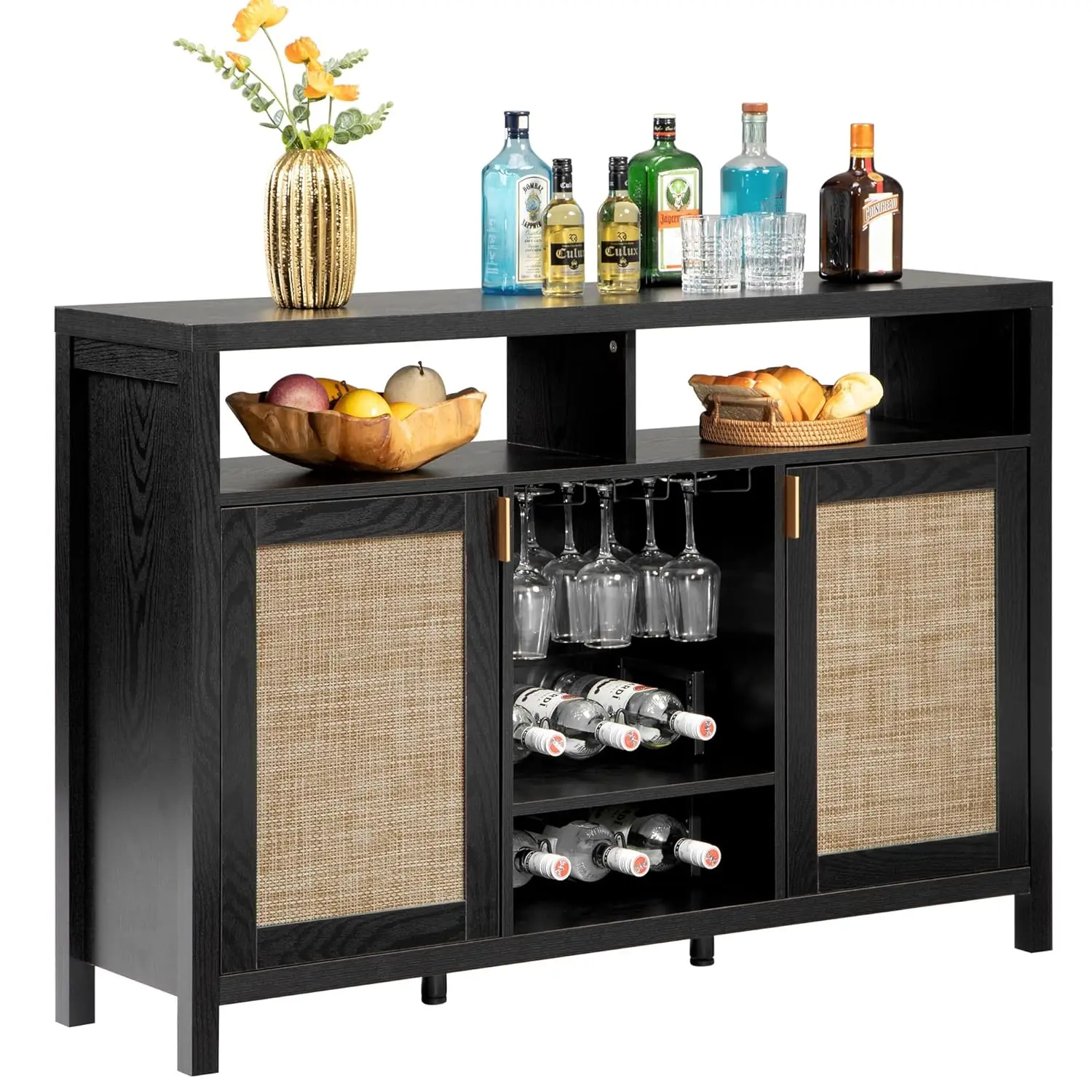 51" Rattan Coffee Bar Cabinet Storage Wine Rack Buffet Table Modern Sideboard Dining Room, Customized
51" Rattan Coffee Bar Cabinet Storage Wine Rack Buffet Table Modern Sideboard Dining Room, Customized