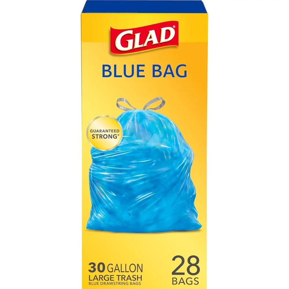 30 Gallon Capacity, Large Drawstring Trash Bags, Blue, 28 Pack (1 Pack)
30 Gallon Capacity, Large Drawstring Trash Bags, Blue, 28 Pack (1 Pack)