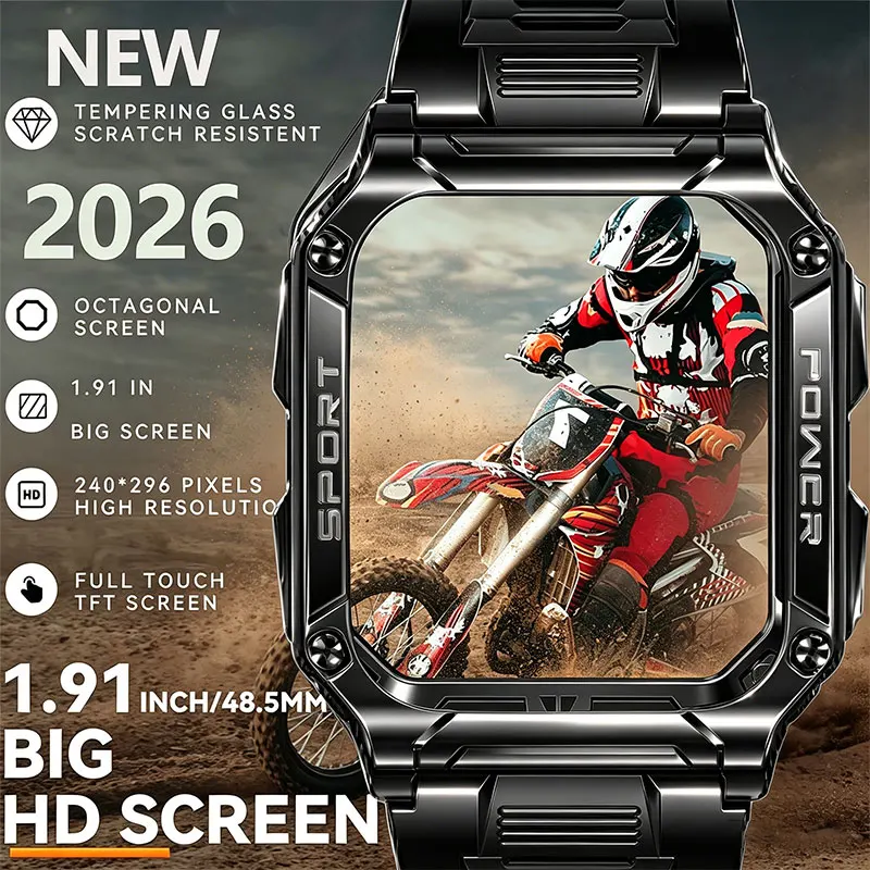 2026 Outdoor Military Smart Watch 1.95-inch Heart Rate Health Monitoring IP68 Waterproof Bluetooth Call GPS Motion Trajectory
2026 Outdoor Military Smart Watch 1.95-inch Heart Rate Health Monitoring IP68 Waterproof Bluetooth Call GPS Motion Trajectory
