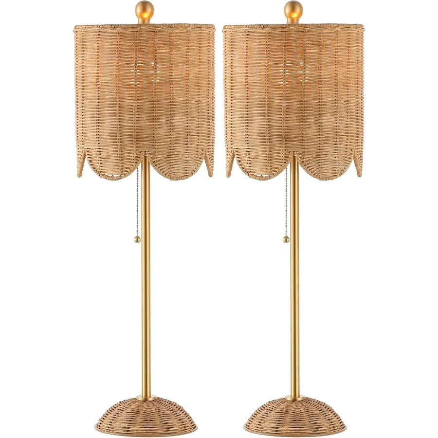 JYL1138A-SET2 Celerie 27.5" Coastal Bohemian Rattan/Iron Scalloped Buffet LED Table Lamp with Pull Chain for Entry Console Bedr
JYL1138A-SET2 Celerie 27.5" Coastal Bohemian Rattan/Iron Scalloped Buffet LED Table Lamp with Pull Chain for Entry Console Bedr