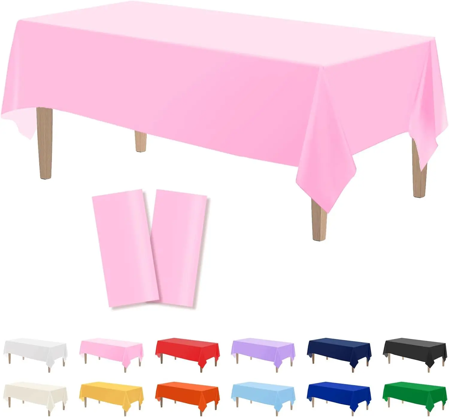 2PCS Pink Plastic Tablecloths 54x108 Inch, Disposable Rectangle Party Table Covers
2PCS Pink Plastic Tablecloths 54x108 Inch, Disposable Rectangle Party Table Covers