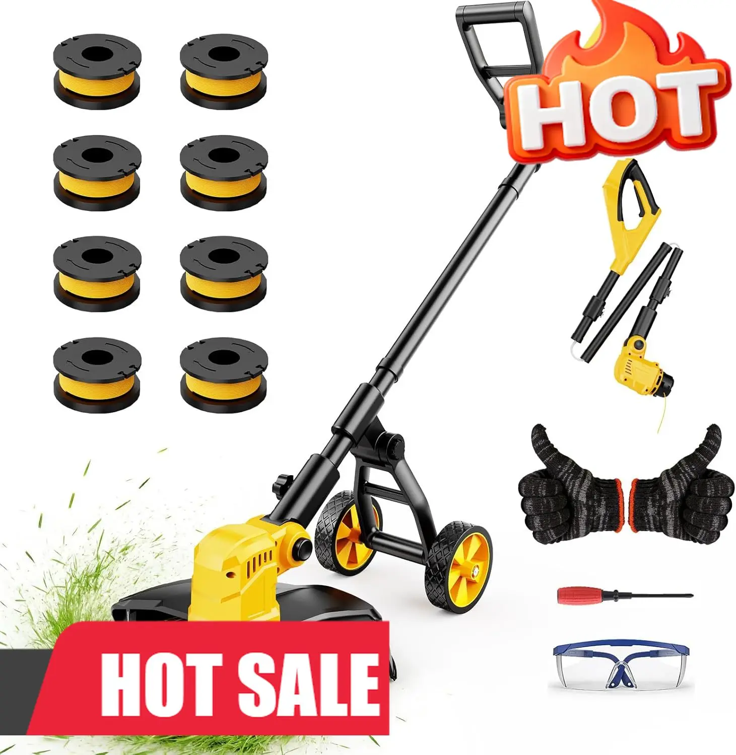 Cordless String Trimmer & Lawn Edger for Dewalt 20V Battery (NO Battery), 14" Electric Weed Eater and Edger Battery Powered, 3 i
Cordless String Trimmer & Lawn Edger for Dewalt 20V Battery (NO Battery), 14" Electric Weed Eater and Edger Battery Powered, 3 i