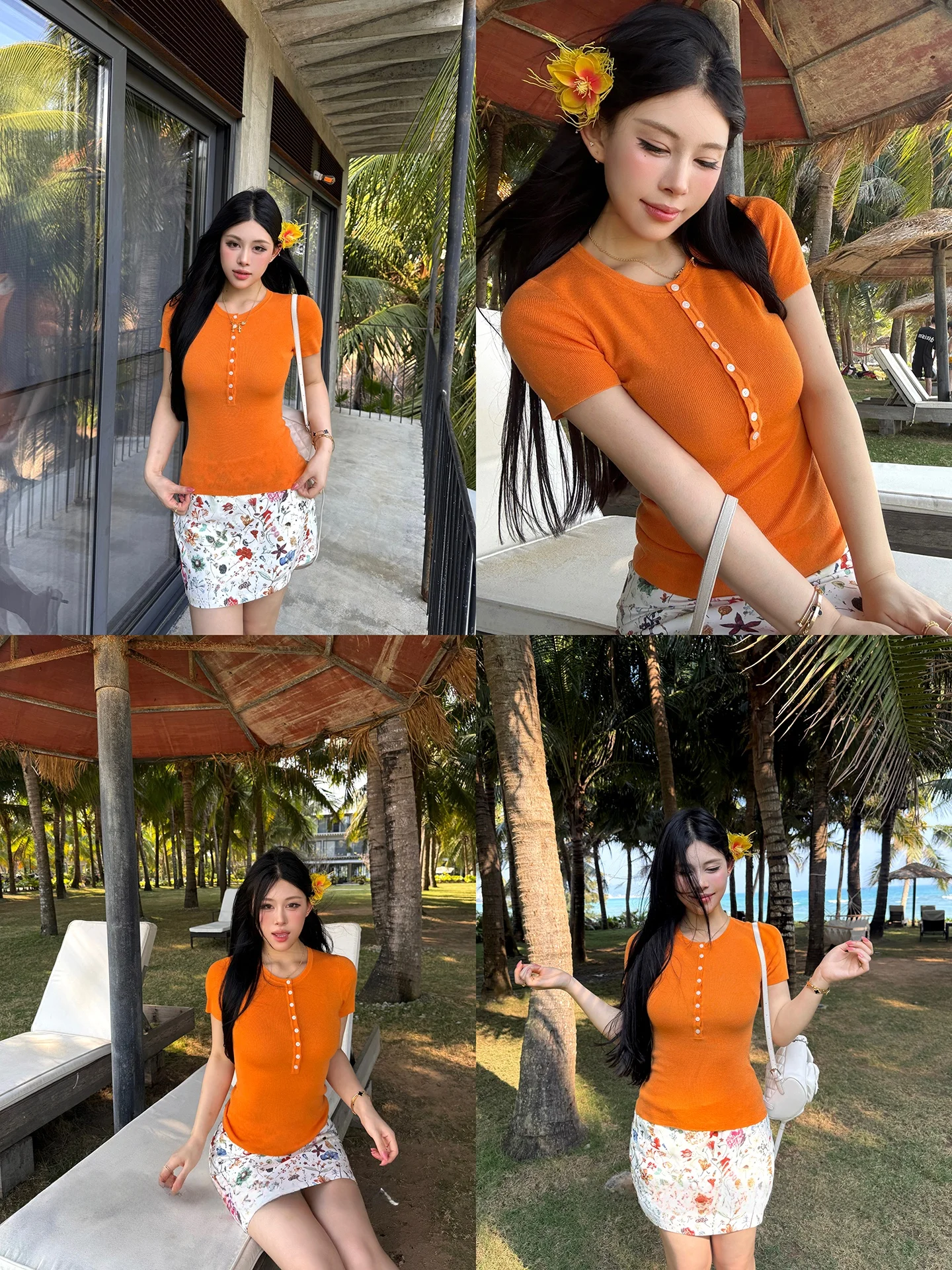 Hawaii Print Short Sleeve T-Shirt And Skirt Set Women's Fashion Spring Summer Slim Fit Breathable High Elasticity Uniform Size
Hawaii Print Short Sleeve T-Shirt And Skirt Set Women's Fashion Spring Summer Slim Fit Breathable High Elasticity Uniform Size