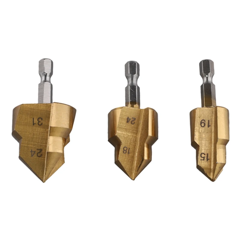 PPR Lifting,3 Blades Stepped Drill Bit,Hexagon Shank Water Pipe Connection Tool 20/25/32Mm,Plumber Repairing Power Parts
PPR Lifting,3 Blades Stepped Drill Bit,Hexagon Shank Water Pipe Connection Tool 20/25/32Mm,Plumber Repairing Power Parts