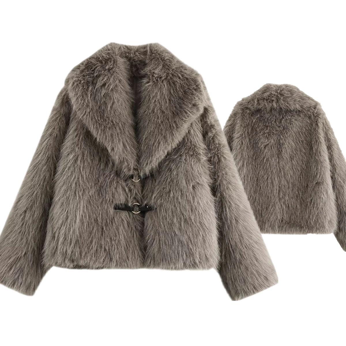 Withered Minimalist Women's Clothing British Grey Faux Fur Coat For Women Belt Buckle Overcoat Women Short Jacket Women
Withered Minimalist Women's Clothing British Grey Faux Fur Coat For Women Belt Buckle Overcoat Women Short Jacket Women