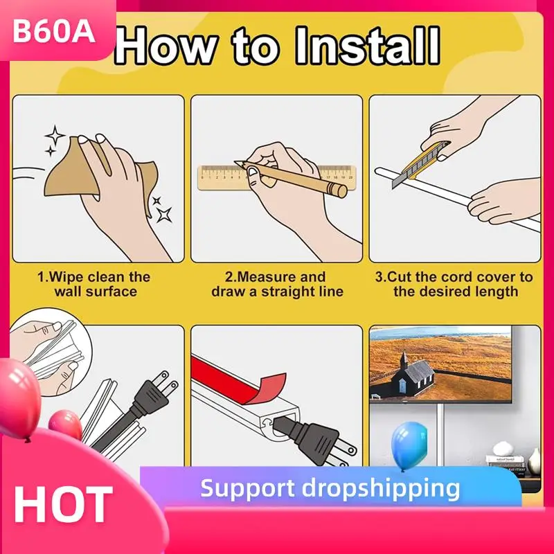 B60A Cord Cover For Wires 2Pcs 118 Inch Wall Cord Hider Self Adhesive Cable Hider Flexible Wire Cover Cable Raceway
B60A Cord Cover For Wires 2Pcs 118 Inch Wall Cord Hider Self Adhesive Cable Hider Flexible Wire Cover Cable Raceway