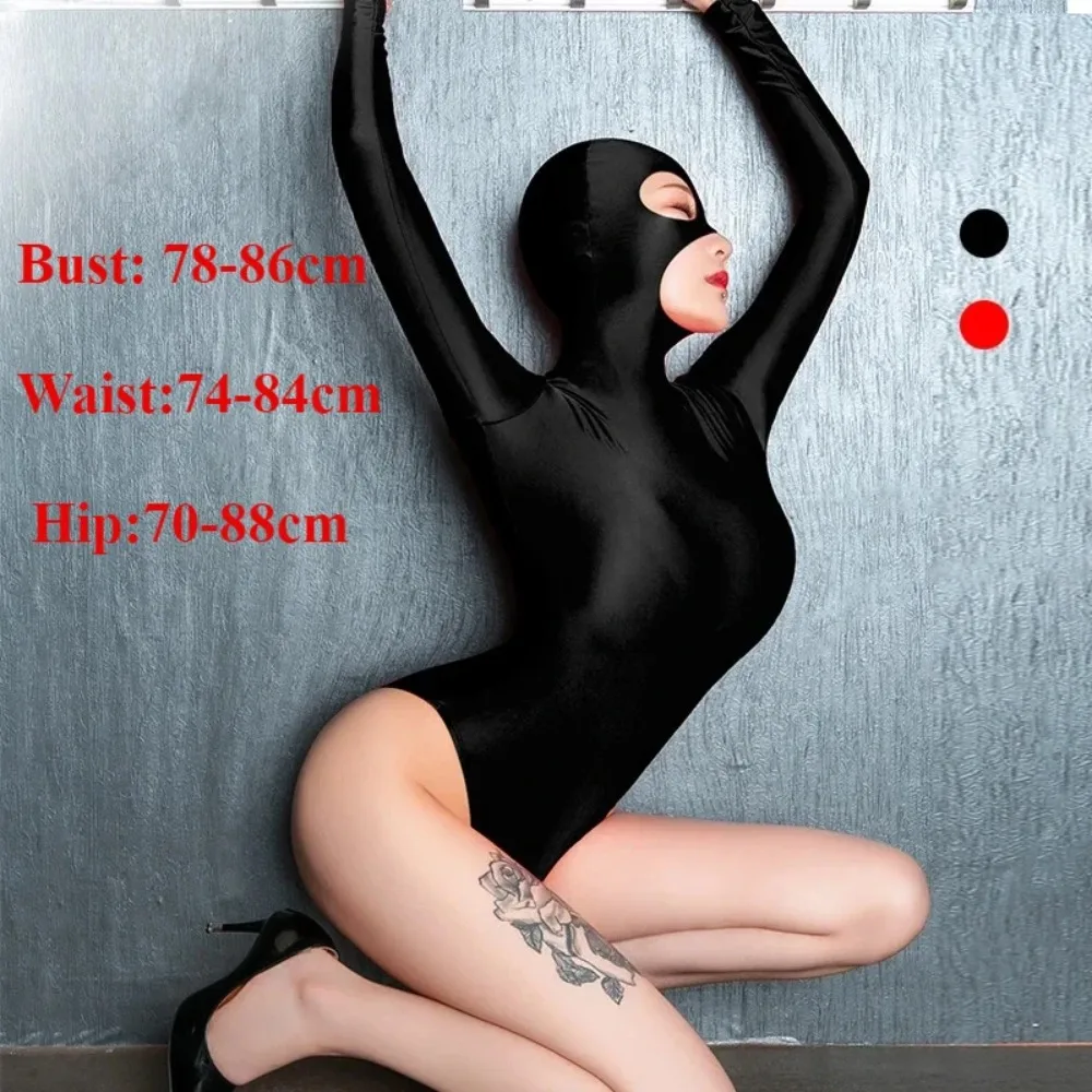 Sexy Women Oil Shiny Bodysuit with Headgear High Elastic Female Glossy Lingerie Dancewear Zipper Crotchless Jumpsuit Cosplay
Sexy Women Oil Shiny Bodysuit with Headgear High Elastic Female Glossy Lingerie Dancewear Zipper Crotchless Jumpsuit Cosplay
