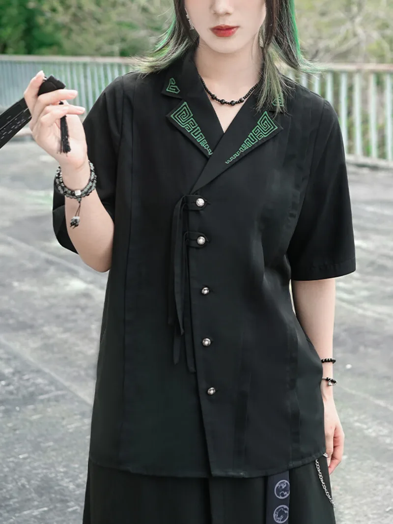 New Chinese Style National Style Han Elements T-shirt Embroidery Shirt Retro Guofeng Tassels Tops Black Ash
New Chinese Style National Style Han Elements T-shirt Embroidery Shirt Retro Guofeng Tassels Tops Black Ash