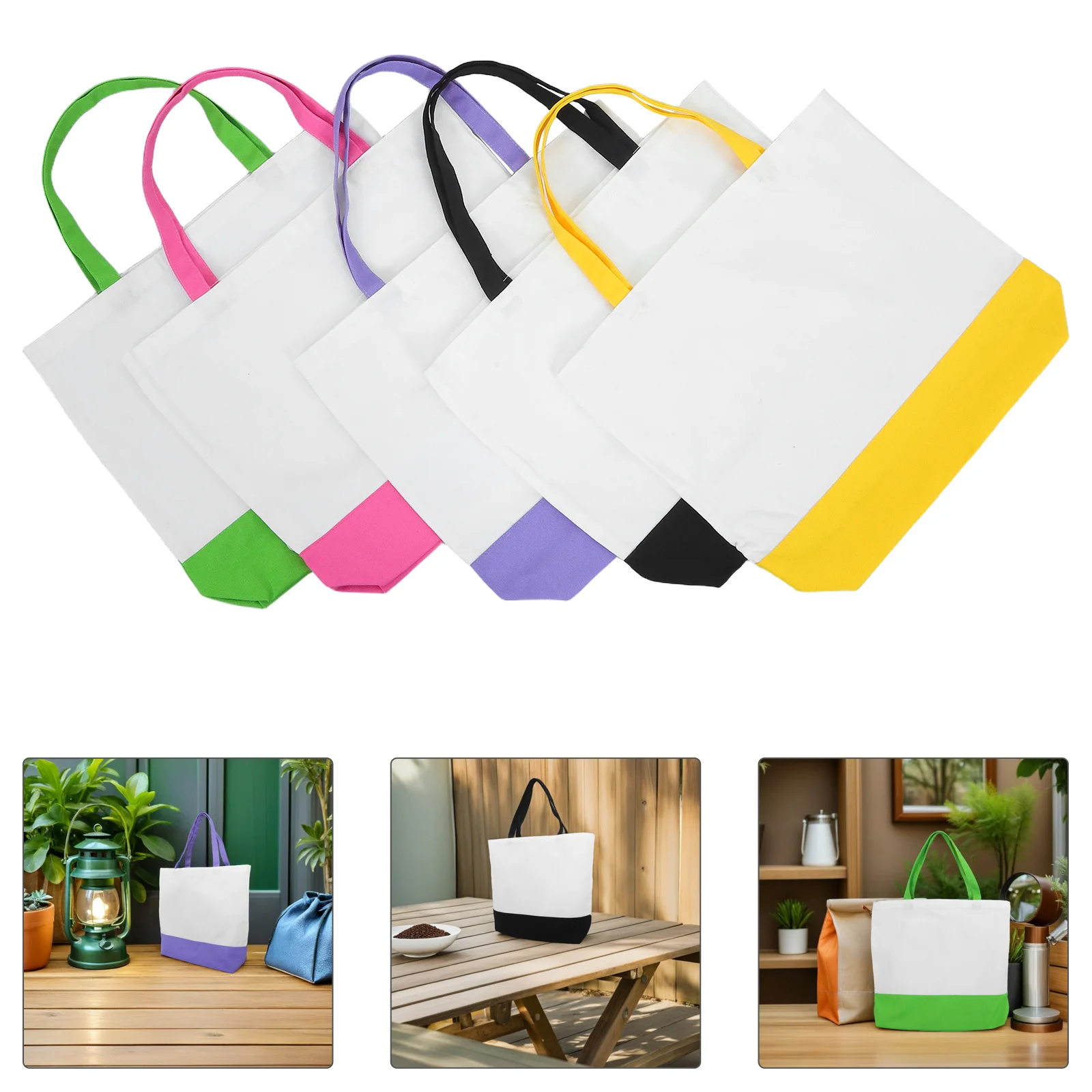 5Pcs Large Canvas Tote Bags Reusable Grocery Shopping Totes Stylish Colored Hand-Held Totes with High Capacity for Family
5Pcs Large Canvas Tote Bags Reusable Grocery Shopping Totes Stylish Colored Hand-Held Totes with High Capacity for Family