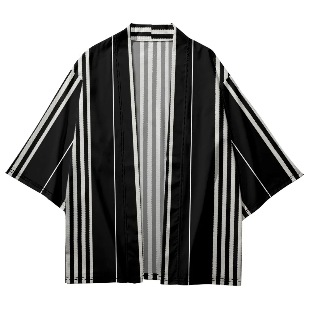 Fashion Streetwear Stripe Print Haori Men Women Cardigan Beach Yukata Asian Clothes Japanese Cosplay Black Kimono Plus Size
Fashion Streetwear Stripe Print Haori Men Women Cardigan Beach Yukata Asian Clothes Japanese Cosplay Black Kimono Plus Size