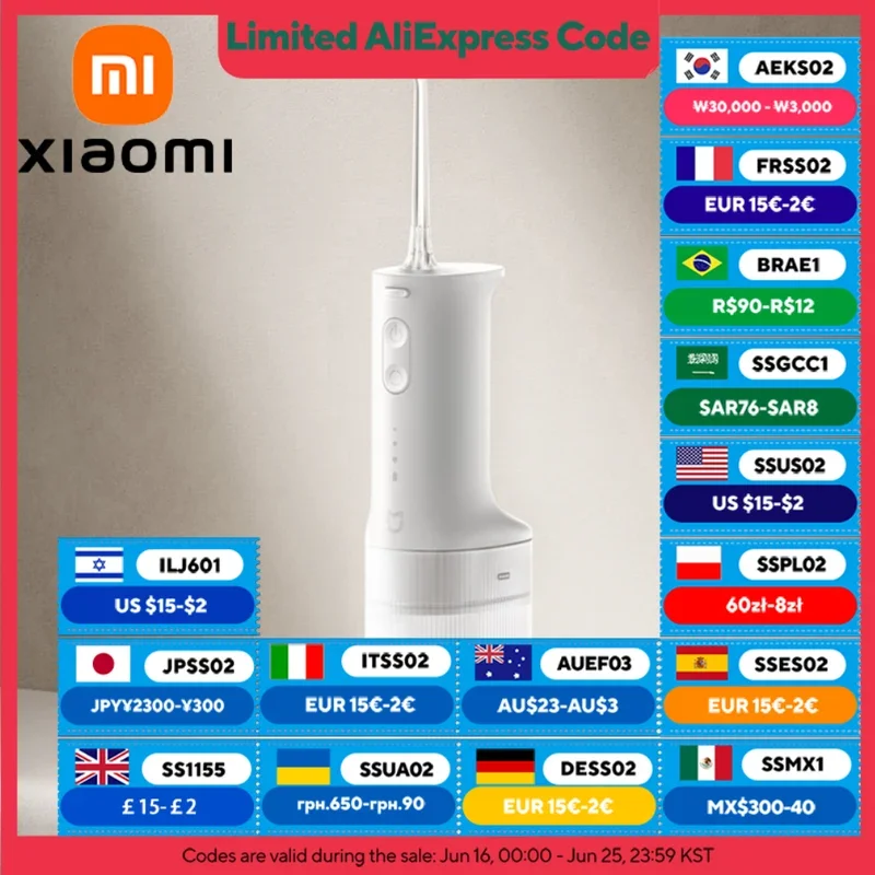 Электрический ирригатор полости рта XIAOMI MIJIA, водонепроницаемость IPX7, резервуар для воды 200 мл, 3 режима преобразования частоты, ирригатор для воды, стоматологический
Электрический ирригатор полости рта XIAOMI MIJIA, водонепроницаемость IPX7, резервуар для воды 200 мл, 3 режима преобразования частоты, ирригатор для воды, стоматологический