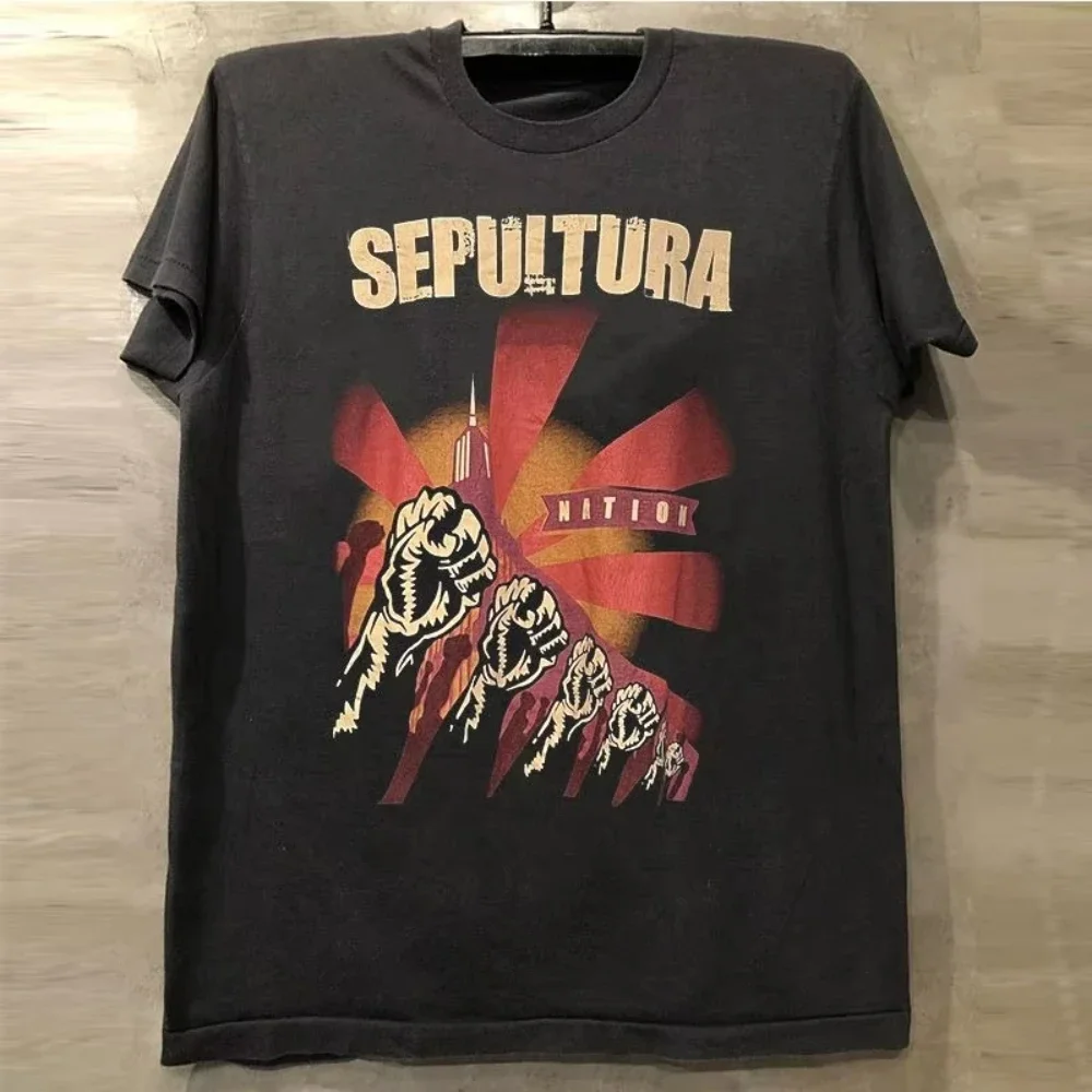 Sepultura Burial Band American Heavy Metal Wind Cotton Short Sleeve T-Shirt Vintage Small Neckline Men and Women Summer TShirt
Sepultura Burial Band American Heavy Metal Wind Cotton Short Sleeve T-Shirt Vintage Small Neckline Men and Women Summer TShirt