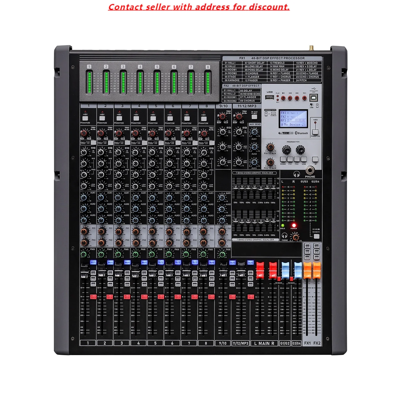 TFB12D OEM Professional 1000W Power Mixer 12 Channel 4-way Stereo 3 AUX Amplifier Mixer Stage Performance
TFB12D OEM Professional 1000W Power Mixer 12 Channel 4-way Stereo 3 AUX Amplifier Mixer Stage Performance