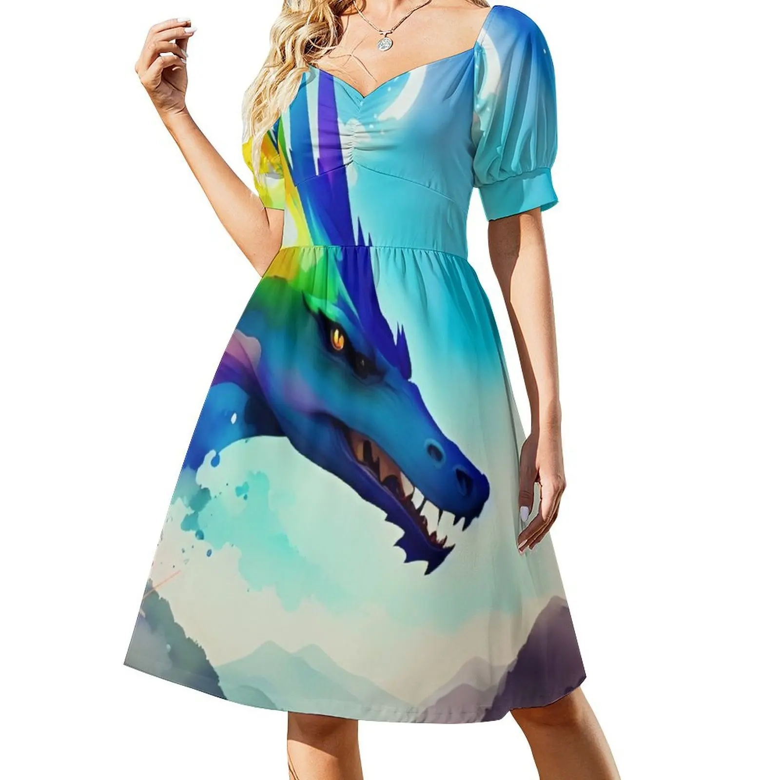 Fantasy Watercolor Dragon Short-Sleeved Dress loose women's dress women's dresses luxury Woman fashion
Fantasy Watercolor Dragon Short-Sleeved Dress loose women's dress women's dresses luxury Woman fashion