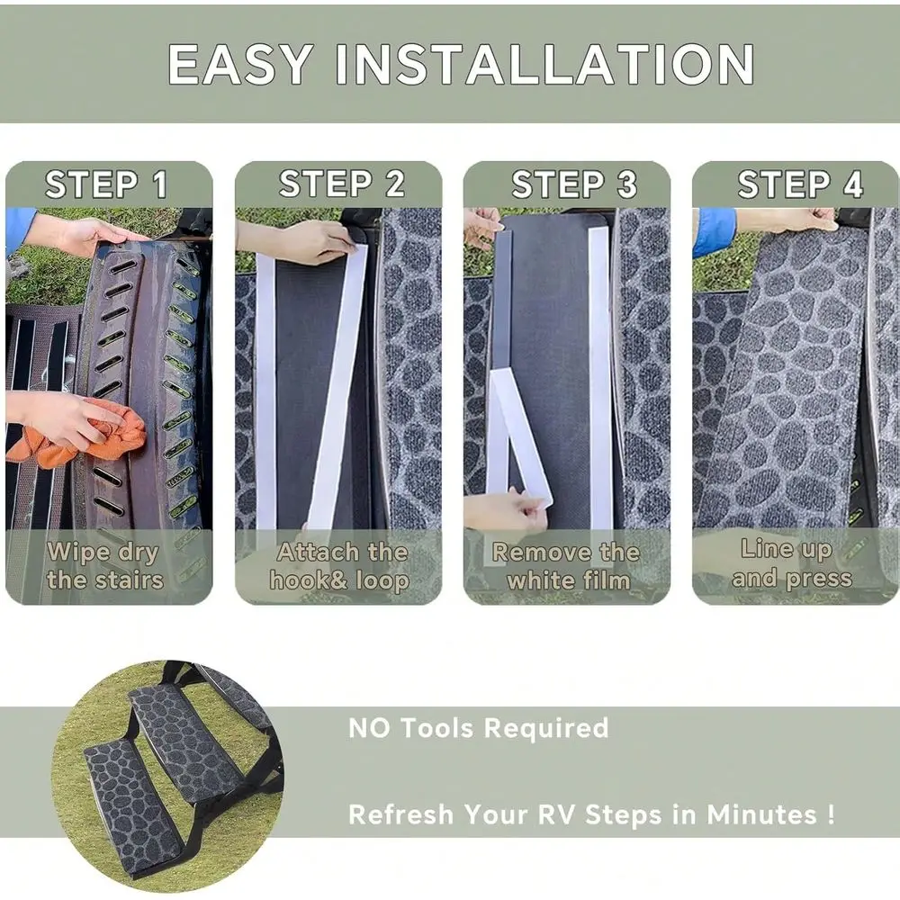 RV Step Covers 3 Pack Embossed Camper Stair Rugs Non Slip Carpet For Mobile Home 19.5x7.5 Inches, Stripes Patterns
RV Step Covers 3 Pack Embossed Camper Stair Rugs Non Slip Carpet For Mobile Home 19.5x7.5 Inches, Stripes Patterns