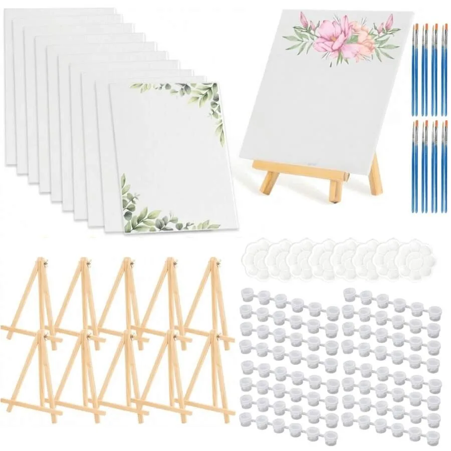 8Pack Painting Supplies Kit For Adults, 8 * 10In Canvas Boards With Easel Stand, Acrylic Paint Set, Artist Paint Brushes Set, P
8Pack Painting Supplies Kit For Adults, 8 * 10In Canvas Boards With Easel Stand, Acrylic Paint Set, Artist Paint Brushes Set, P